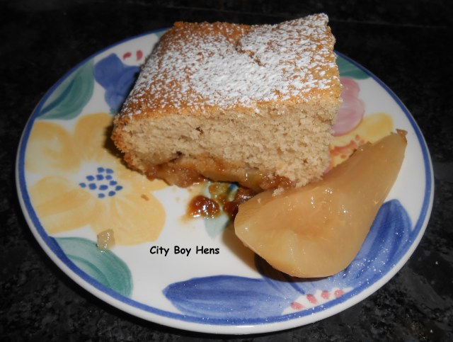 Served with a homemade canned pear